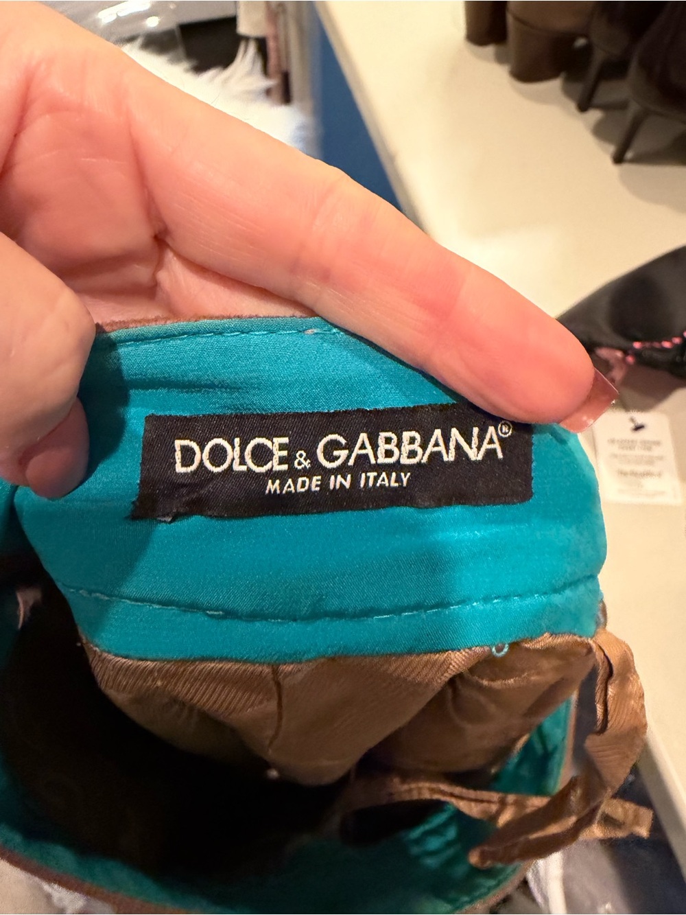 Dolce & Gabbana Beige Brown 100% Goat Skin Leather Skirt